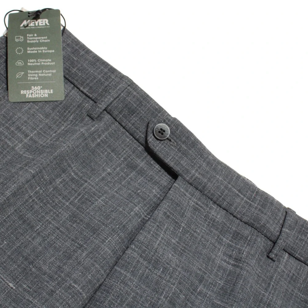Meyer NWT Dress Pants Size 50 (US 34) Bonn in Gray Polyester Wool Blend